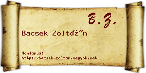 Bacsek Zoltán névjegykártya