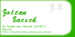 zoltan bacsek business card